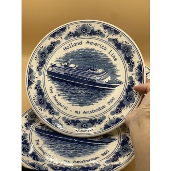 Holland America Line Cruise Ship Dinner Plates Custom Design Set of Four - Picture 3 of 11